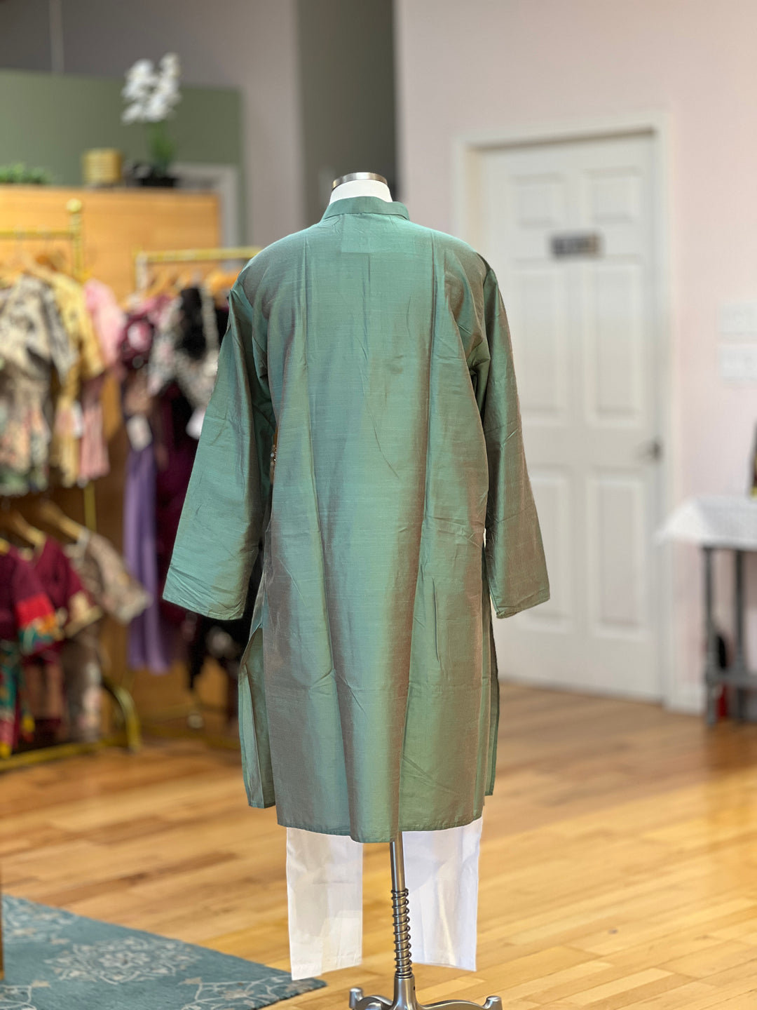 Plain Silk Kurta Plus Sizes