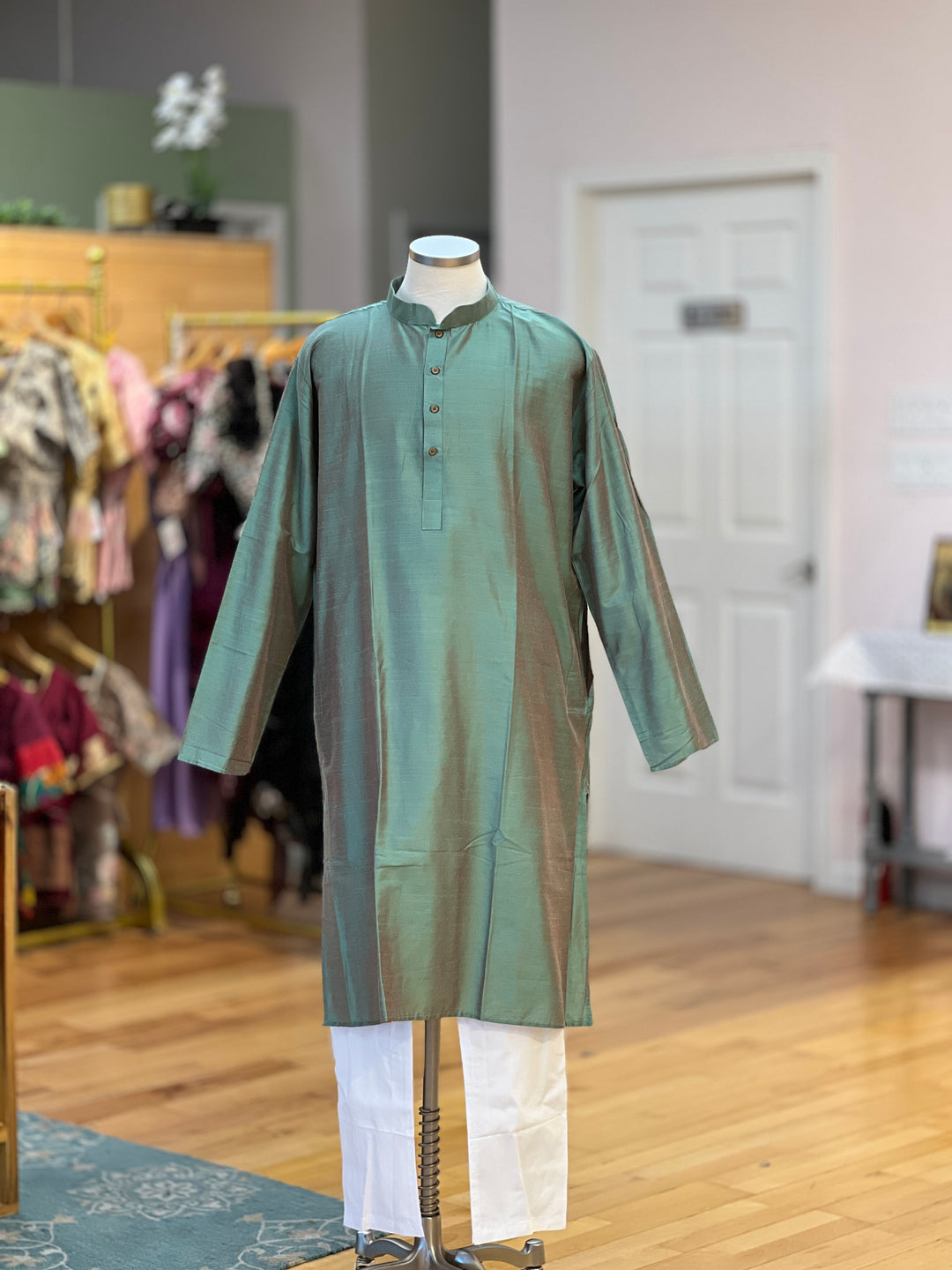 Plain Silk Kurta Plus Sizes