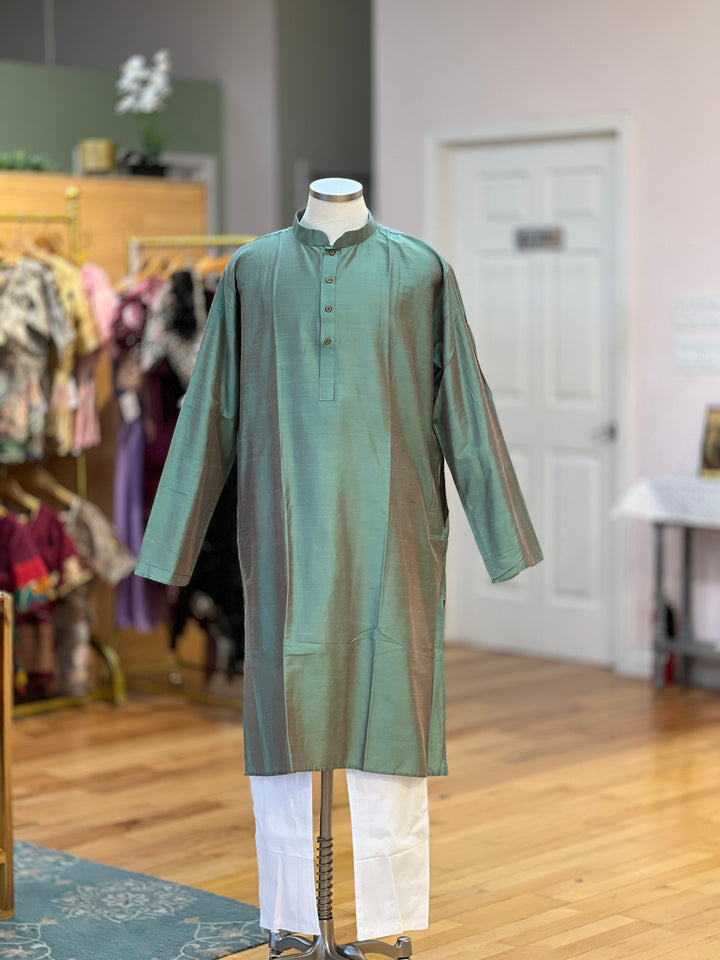 Plain Silk Kurta Plus Sizes