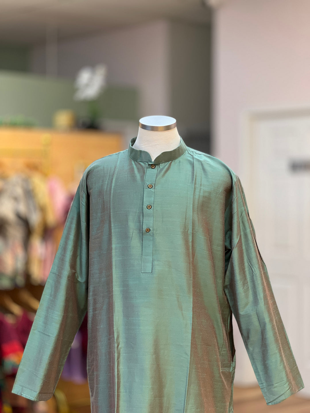 Plain Silk Kurta Plus Sizes