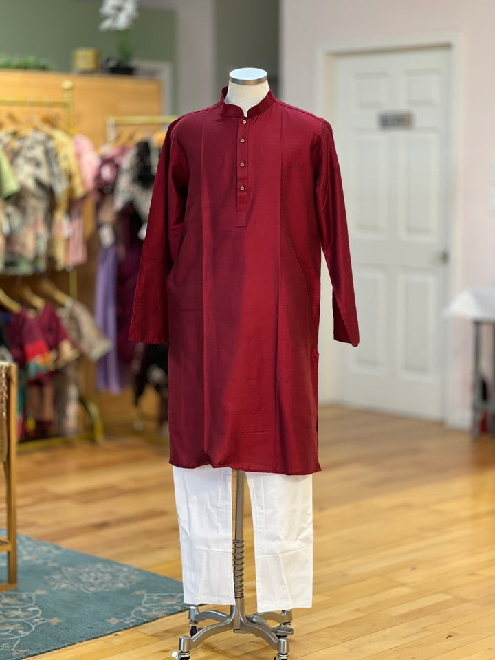Plain Silk Kurta Plus Sizes