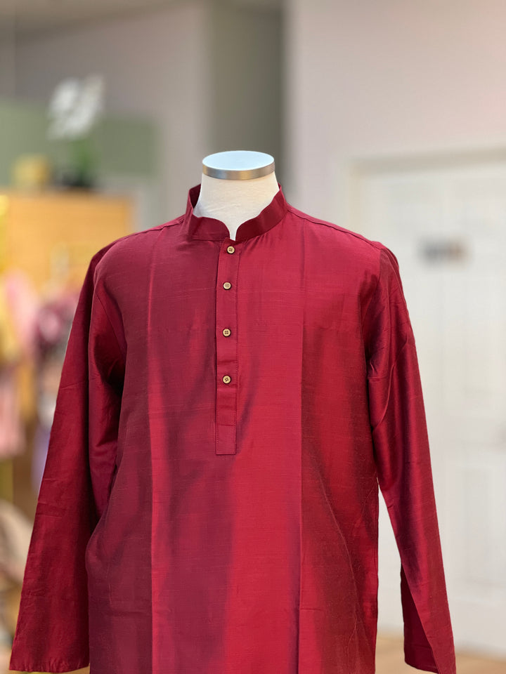 Plain Silk Kurta Plus Sizes