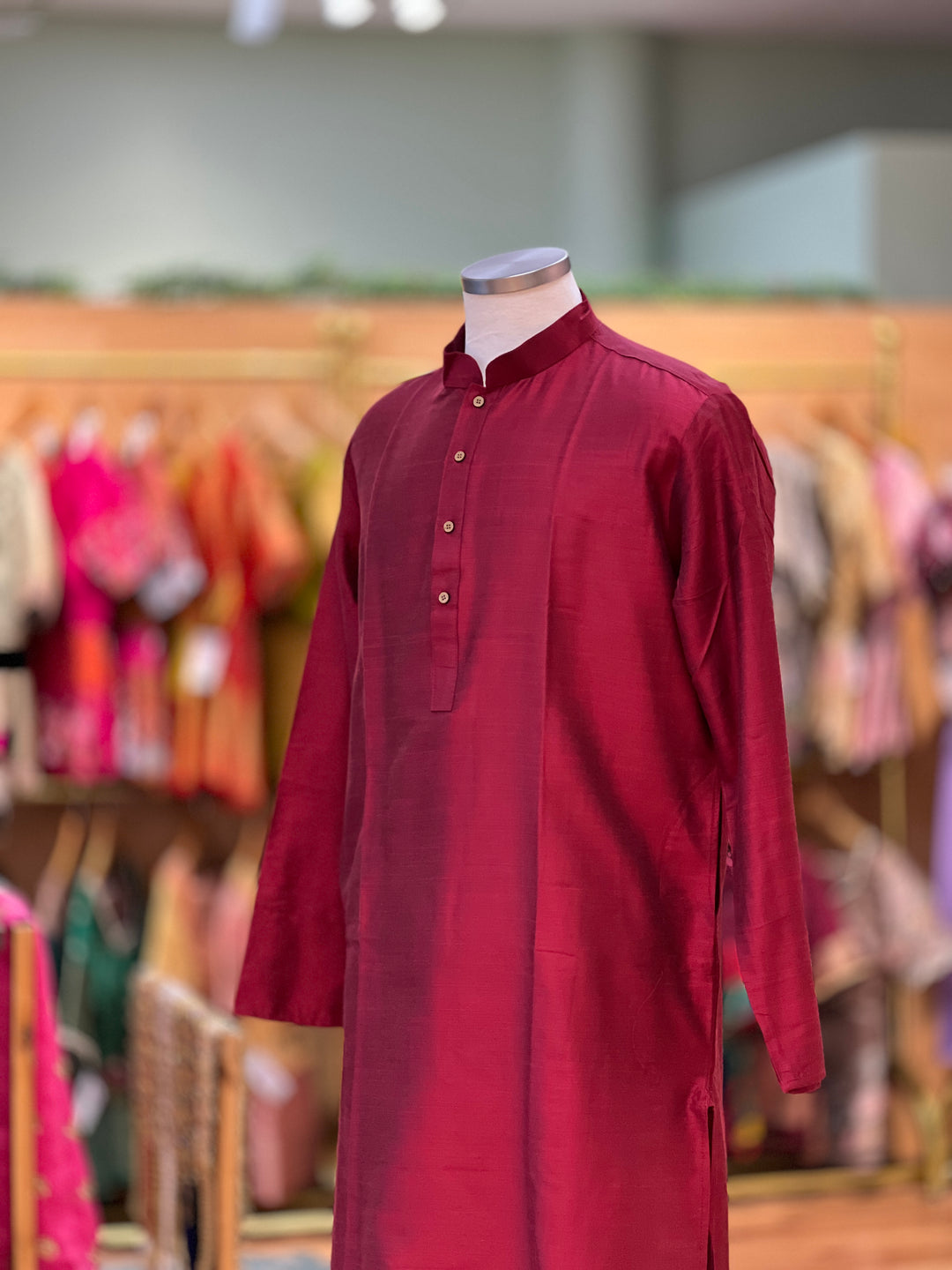 Plain Silk Kurta Plus Sizes