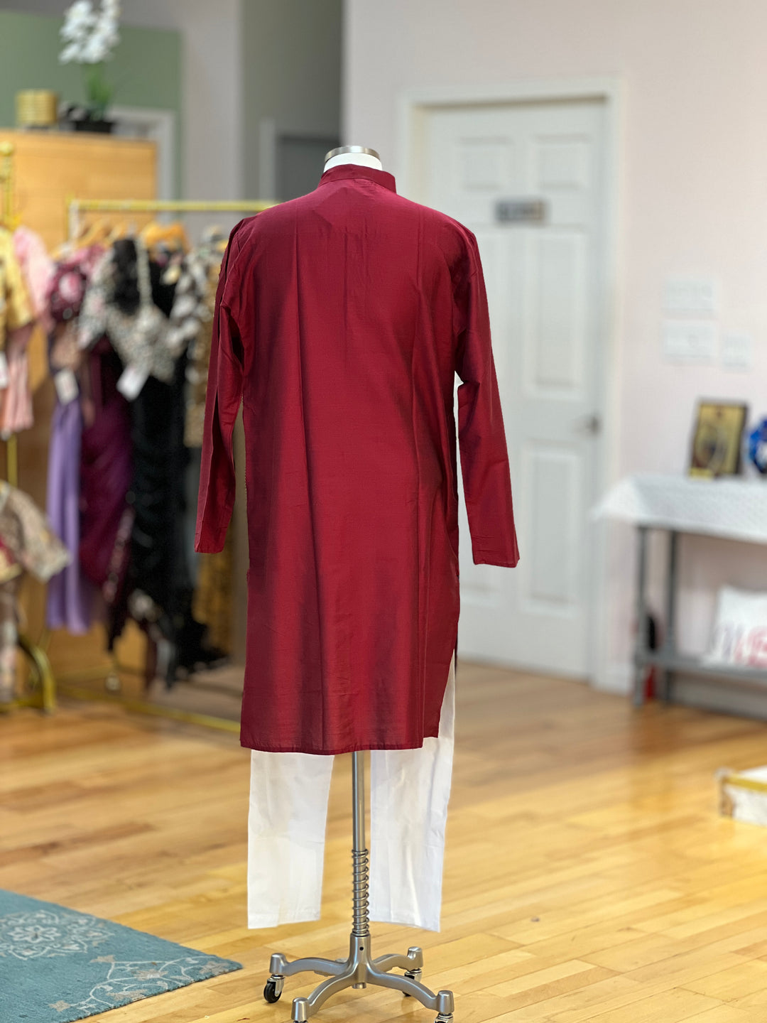 Plain Silk Kurta Plus Sizes