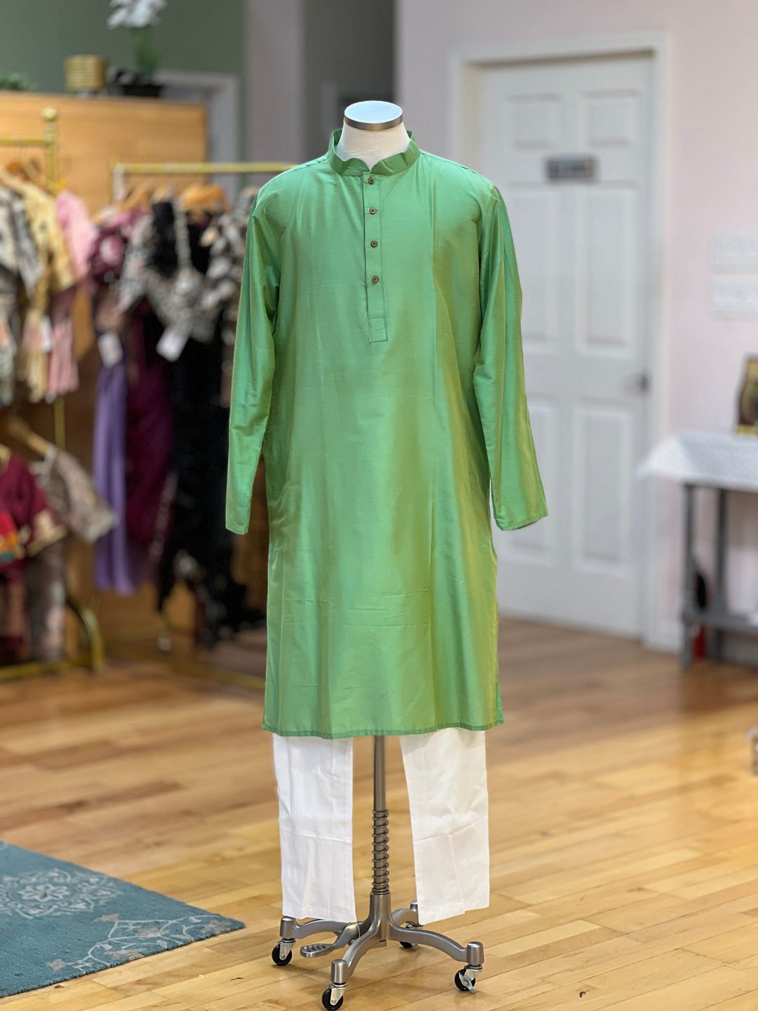 Plain Silk Kurta Plus Sizes