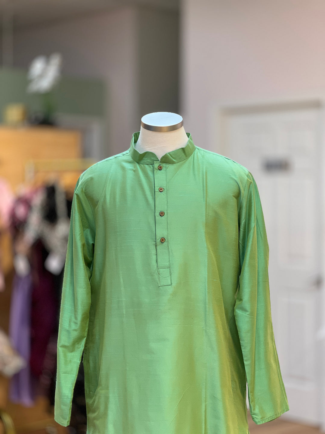 Plain Silk Kurta Plus Sizes