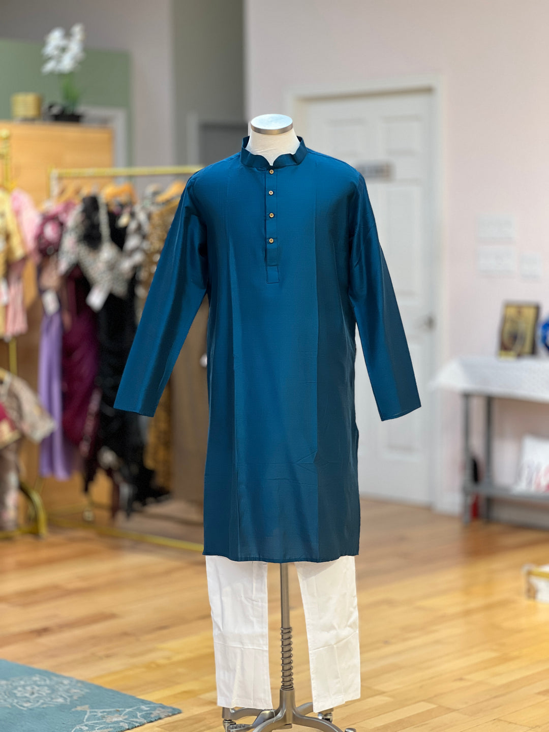 Plain Silk Kurta Plus Sizes