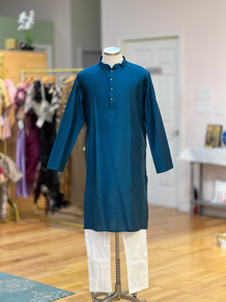 Plain Silk Kurta Plus Sizes