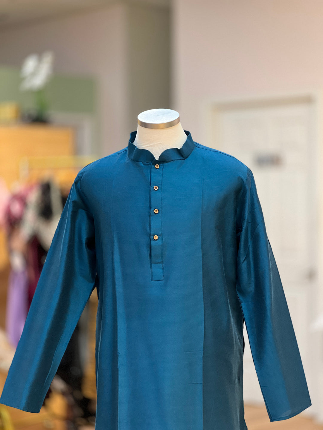 Plain Silk Kurta Plus Sizes