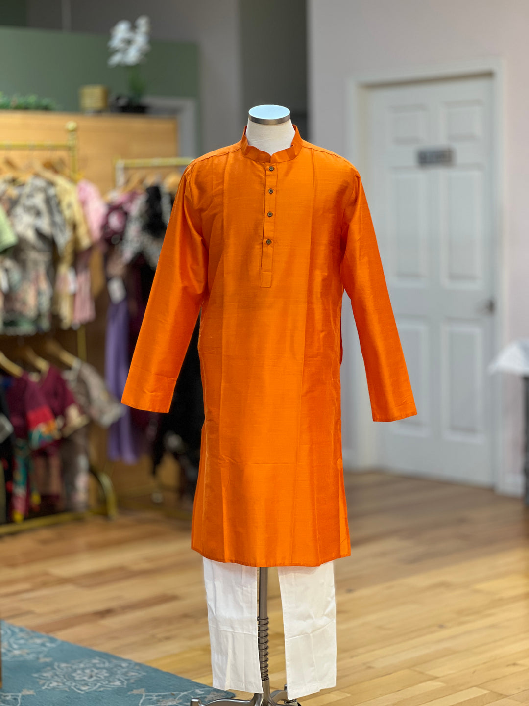 Plain Silk Kurta Plus Sizes