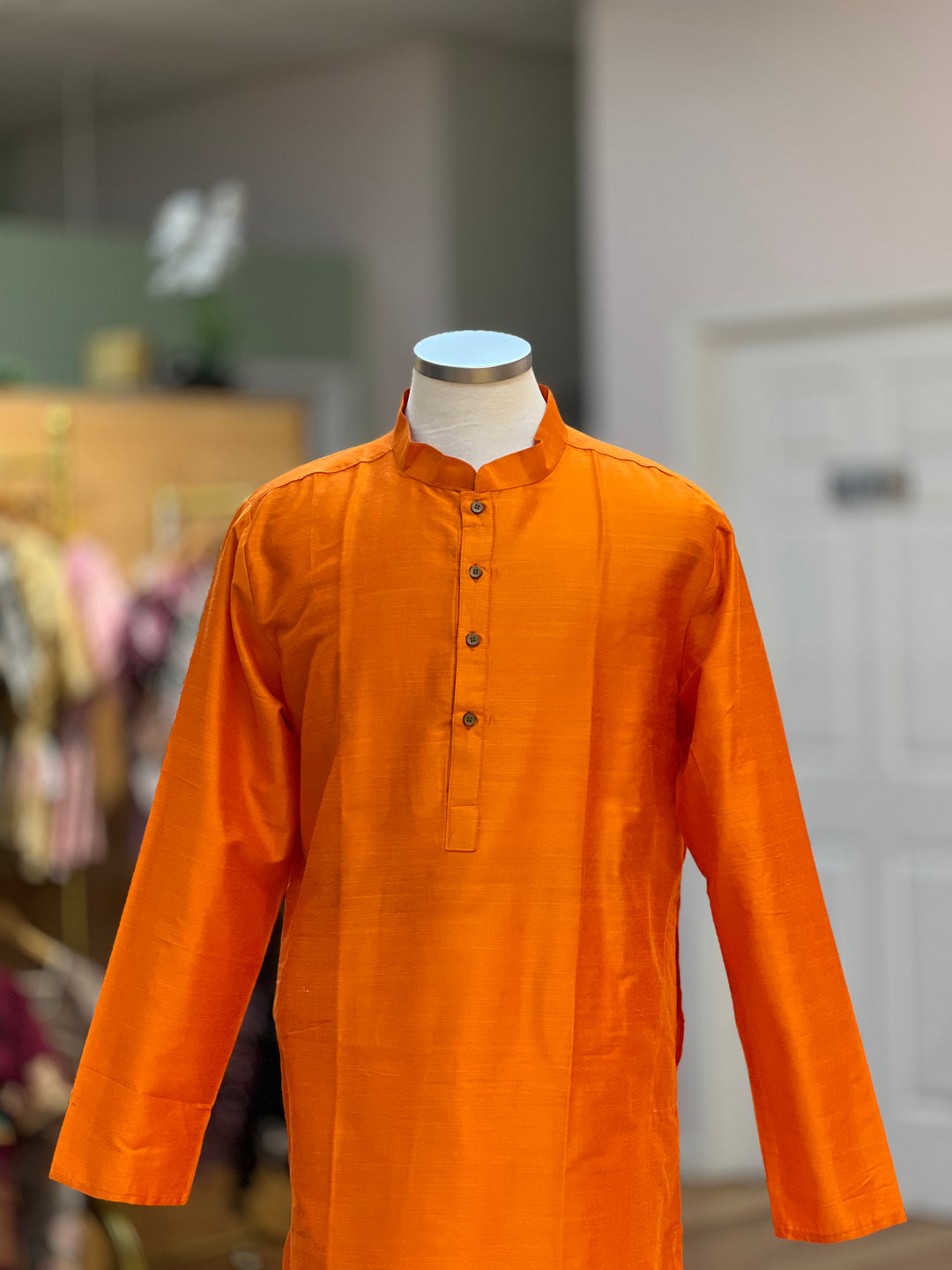 Plain Silk Kurta Plus Sizes