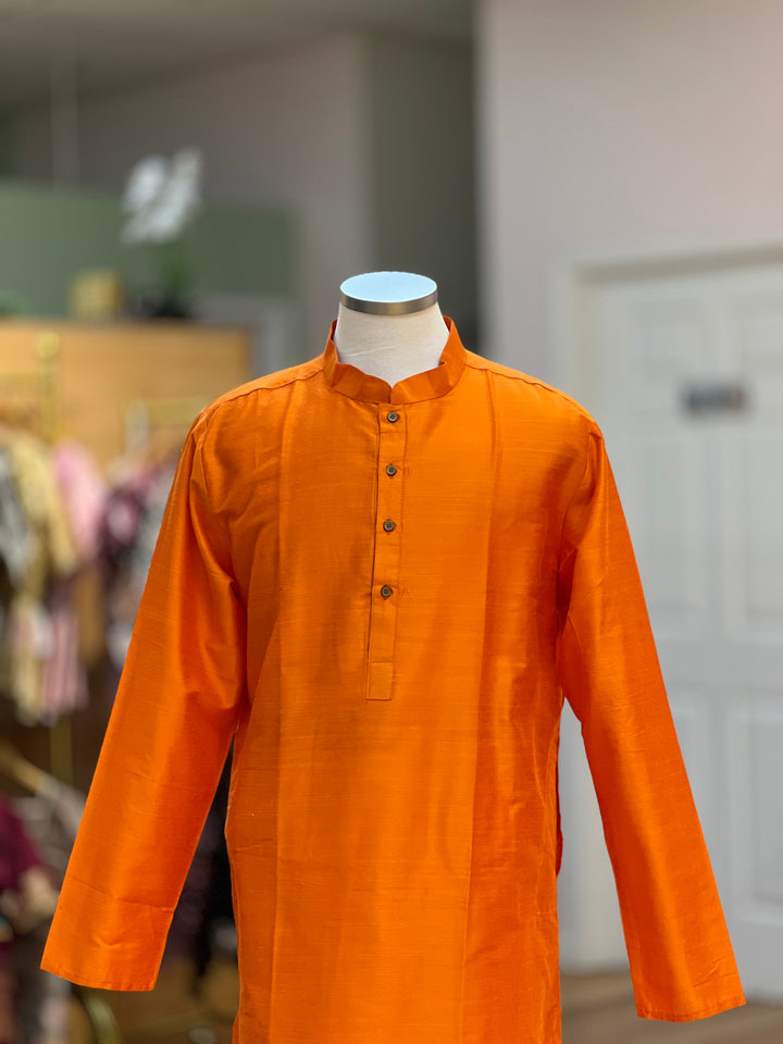 Plain Silk Kurta Plus Sizes