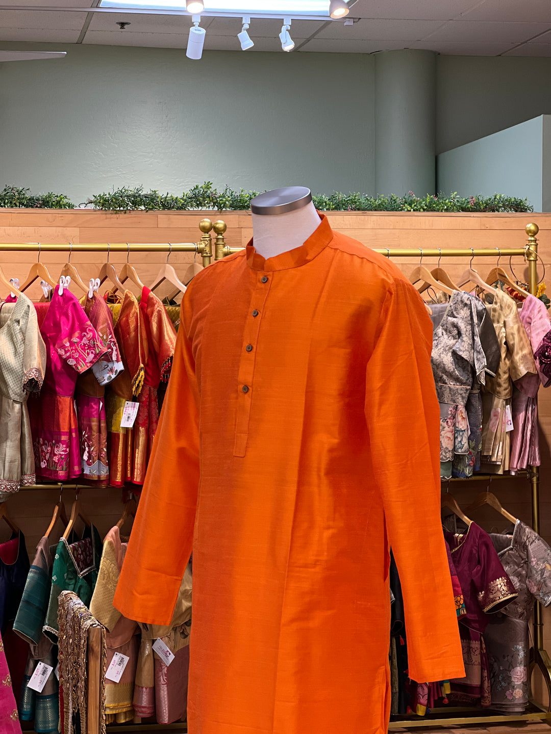 Plain Silk Kurta Plus Sizes