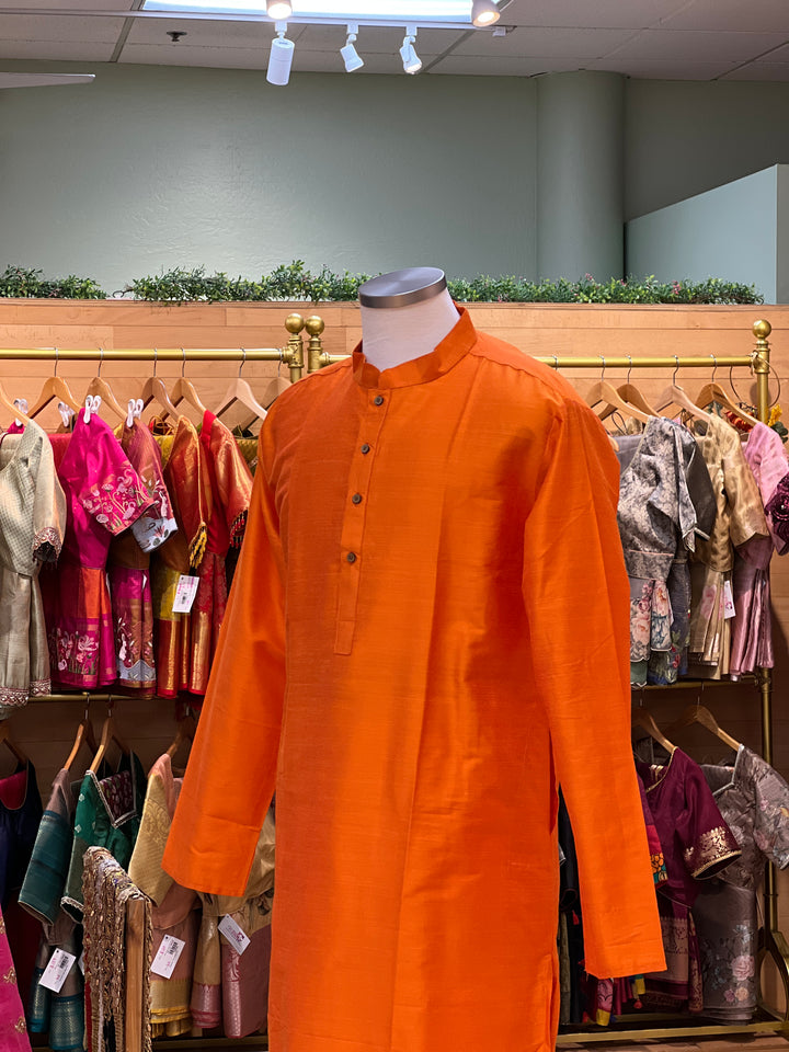 Plain Silk Kurta Plus Sizes
