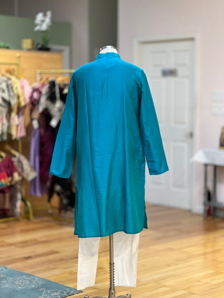 Plain Silk Kurta Plus Sizes