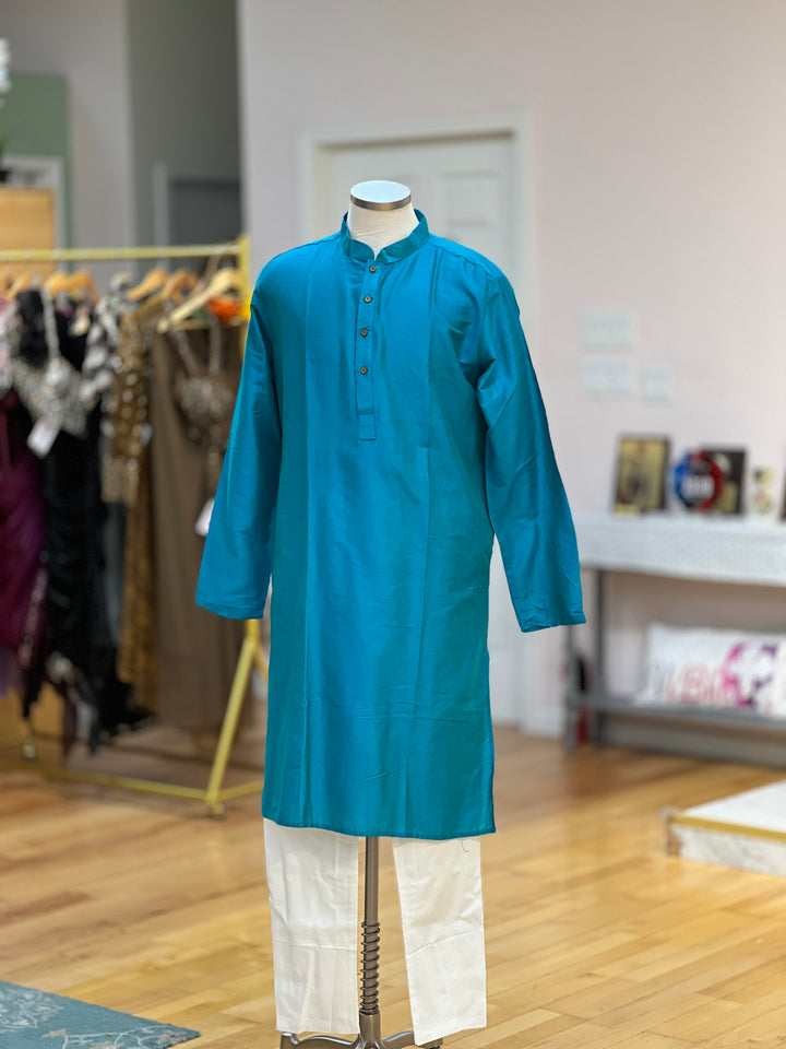 Plain Silk Kurta Plus Sizes