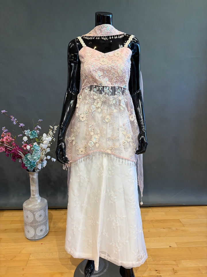 Pastel Pink and Ivory Sharara