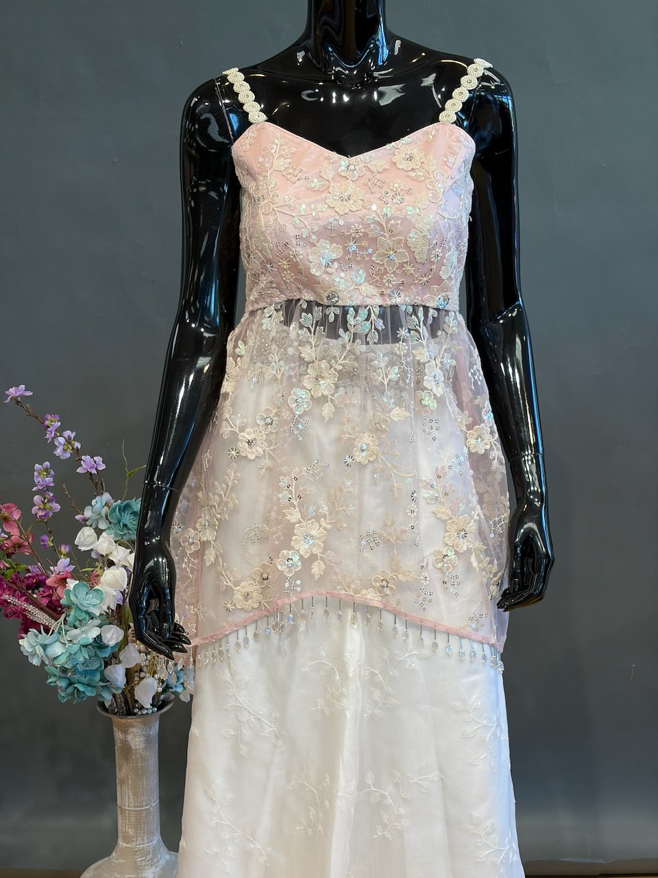 Pastel Pink and Ivory Sharara
