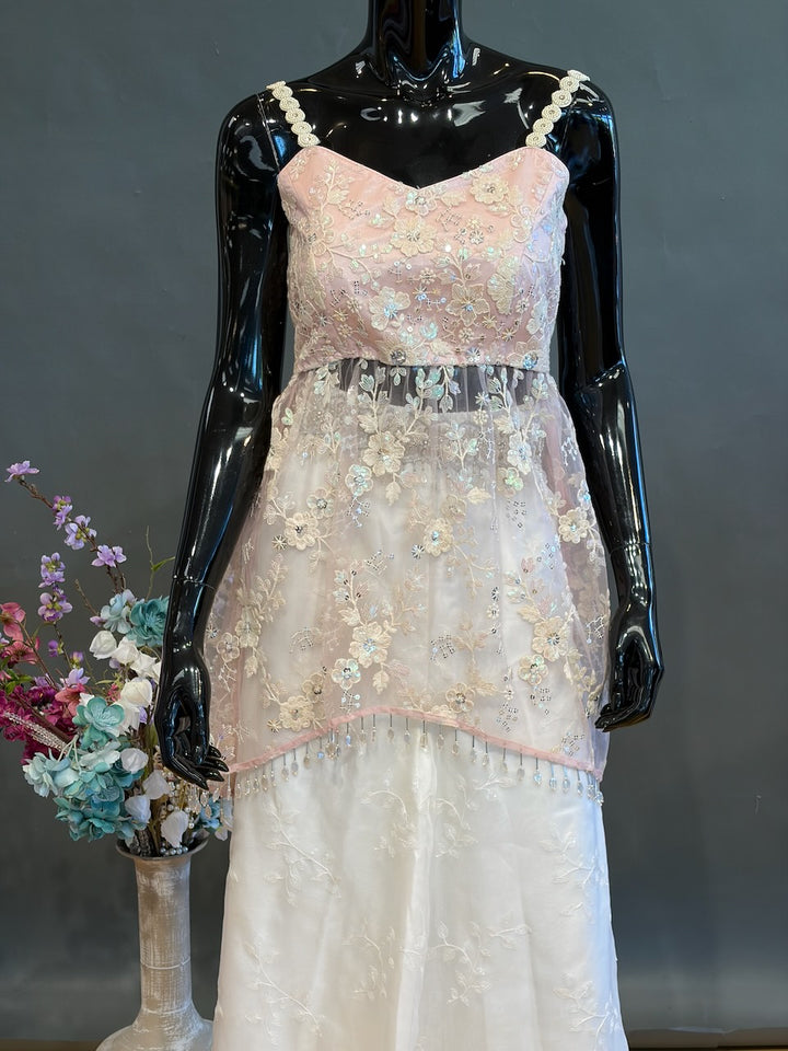 Pastel Pink and Ivory Sharara