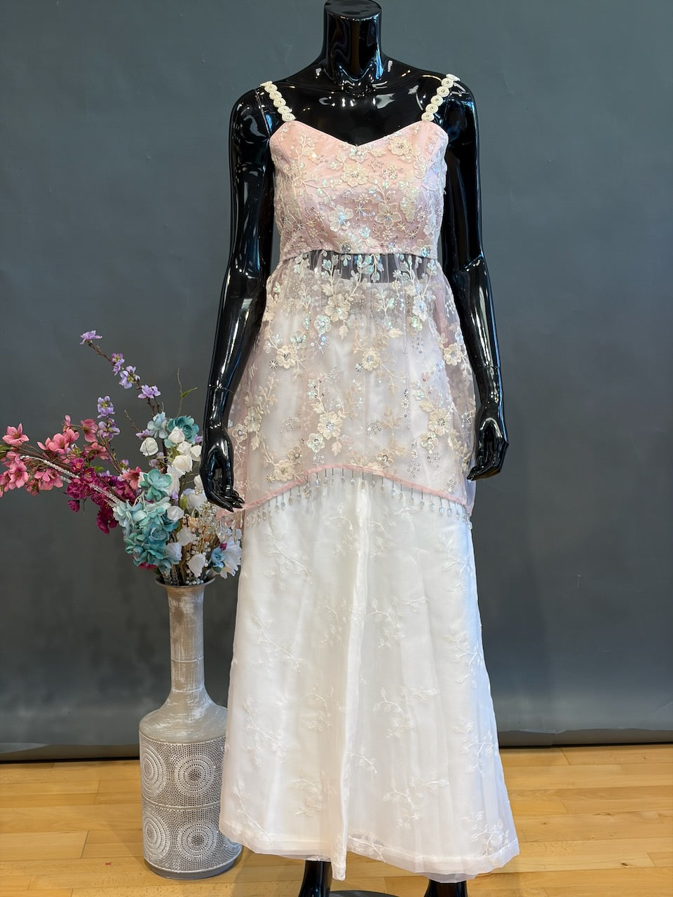 Pastel Pink and Ivory Sharara