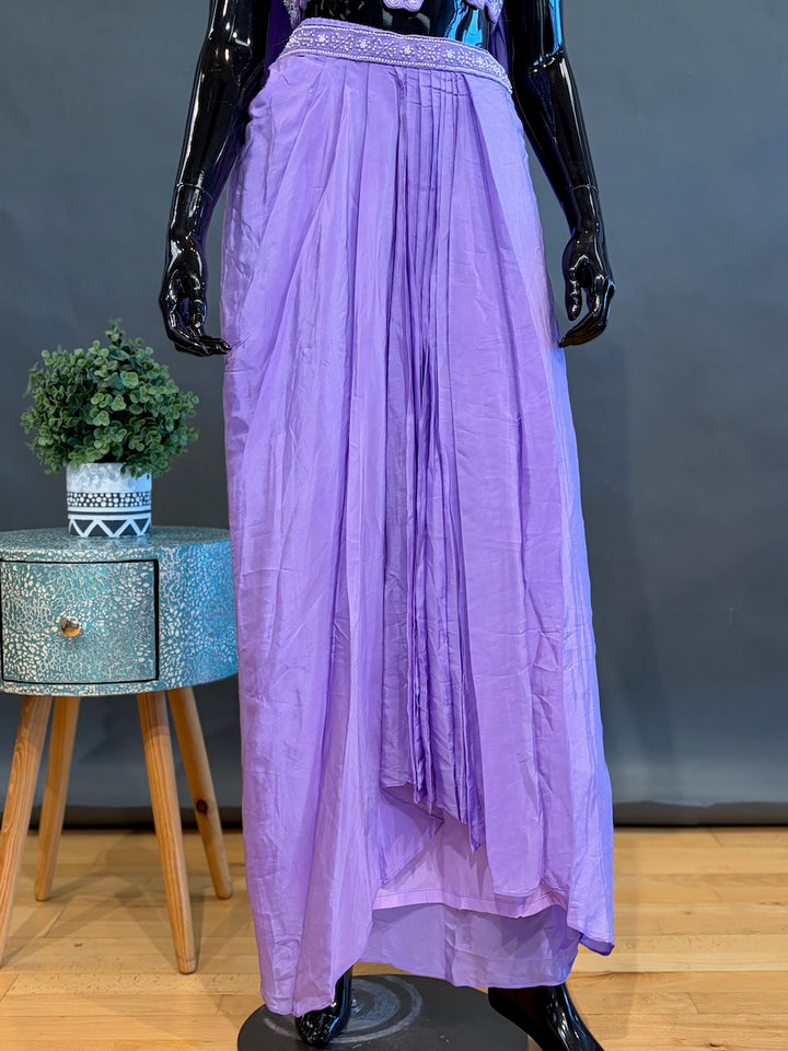Lavender Draped-Style Skirt Set