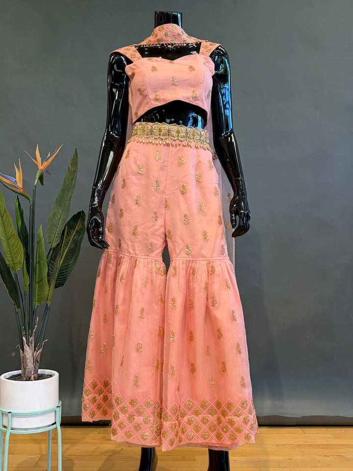 Peach Gharara Set