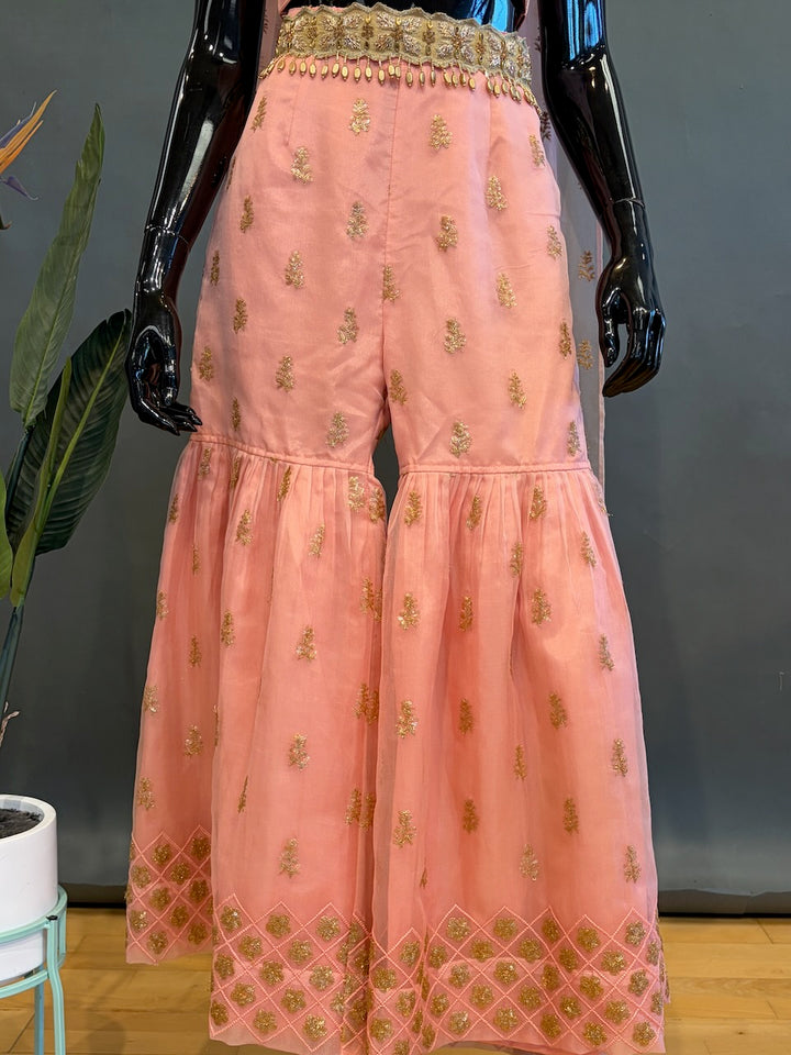 Peach Gharara Set