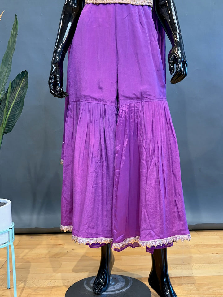 Purple and Pastel peach Gharara set