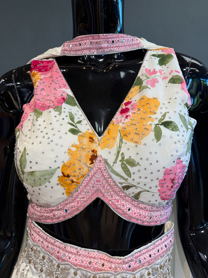 Ivory floral print Sharara Set