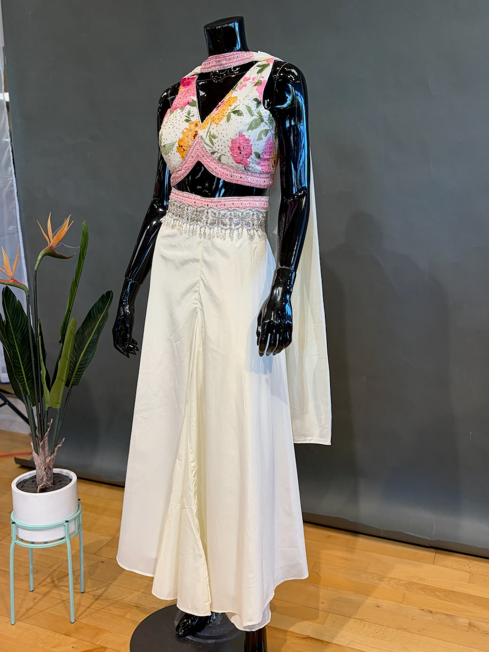Ivory floral print Sharara Set