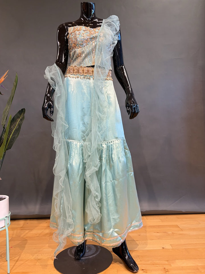Mint-Blue Gharara Set