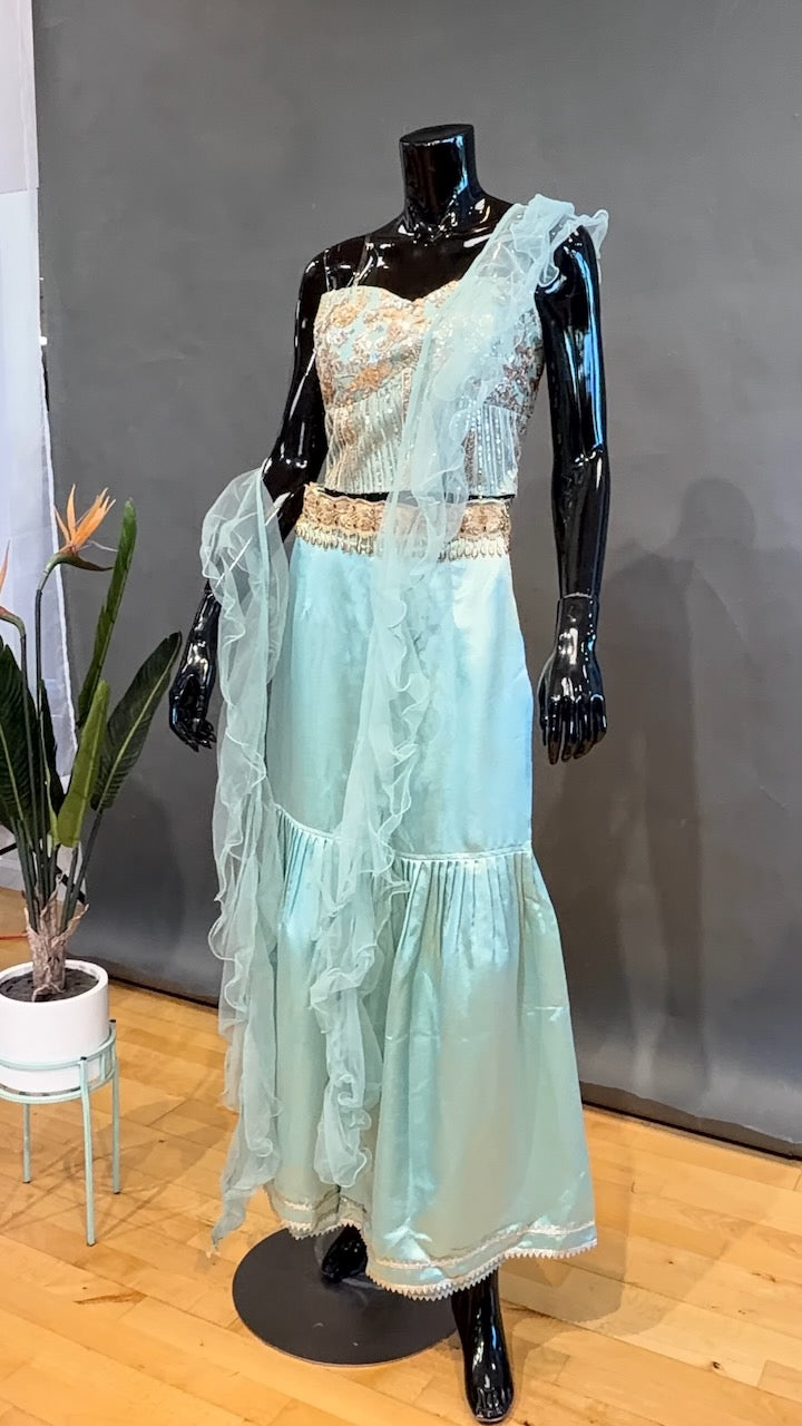 Mint-Blue Gharara Set