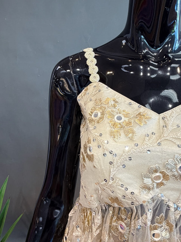 Ivory and White Sharara Set