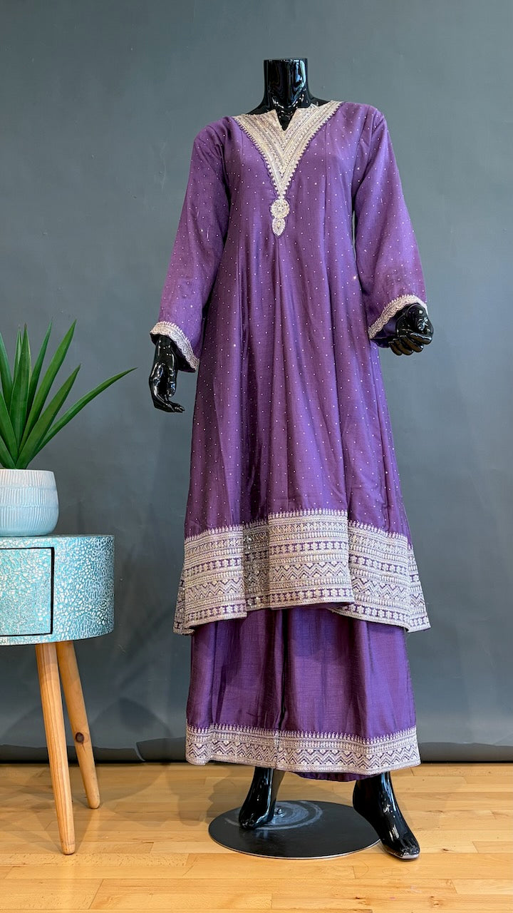 Purple Anarkali Set