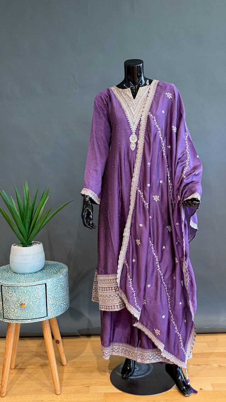 Purple Anarkali Set