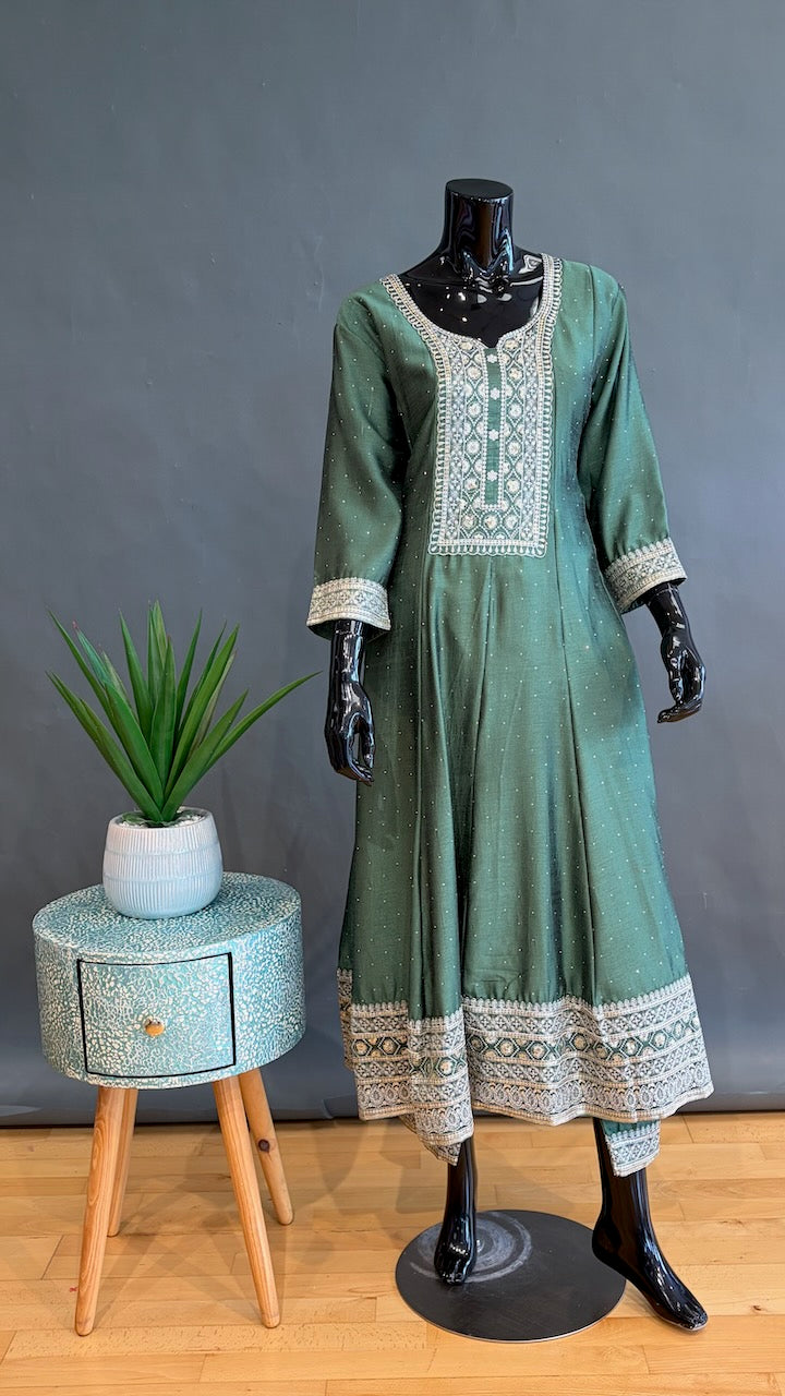 Green Anarkali Set