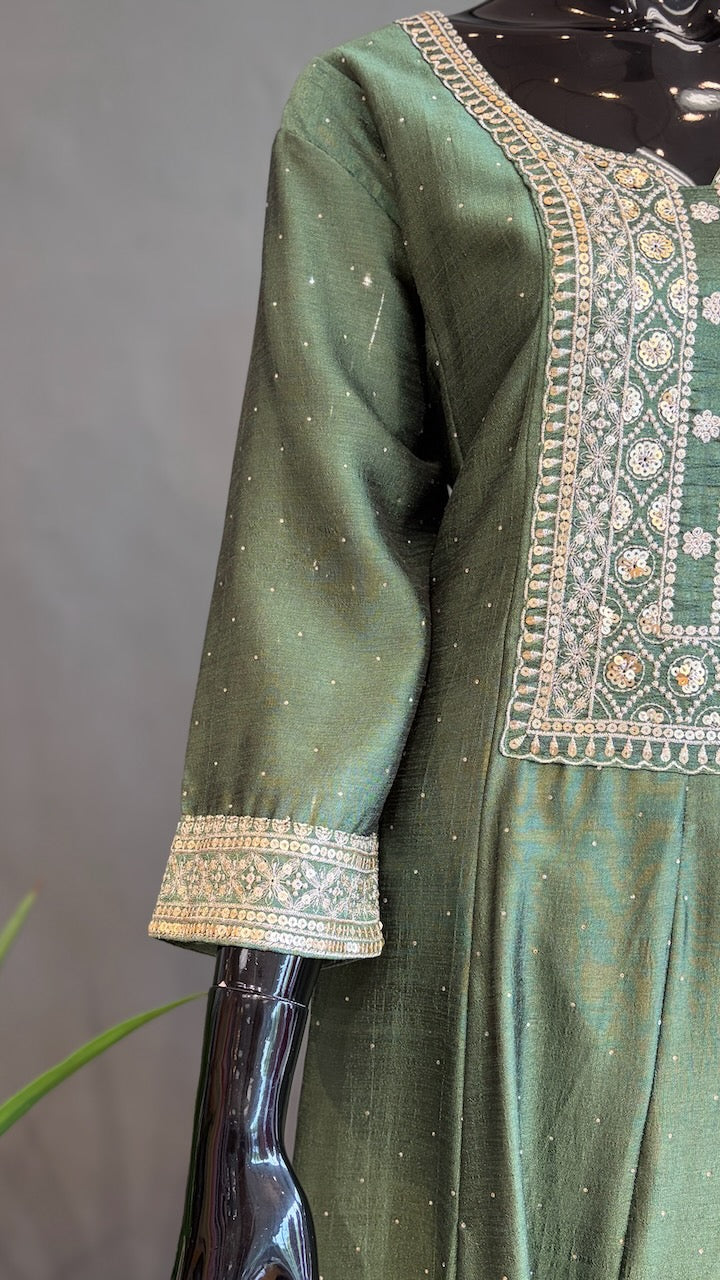 Green Anarkali Set