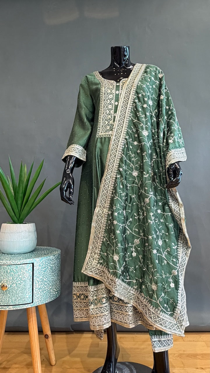 Green Anarkali Set