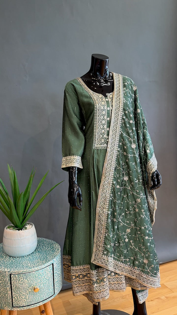 Green Anarkali Set