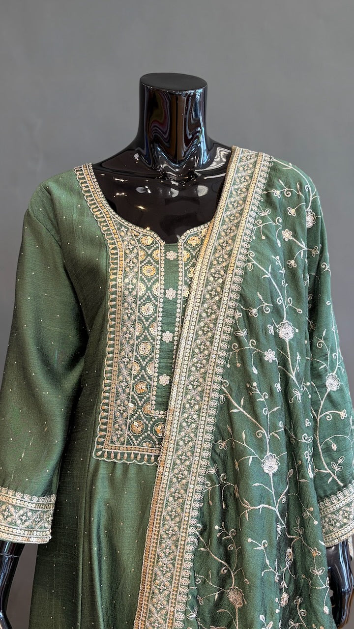 Green Anarkali Set