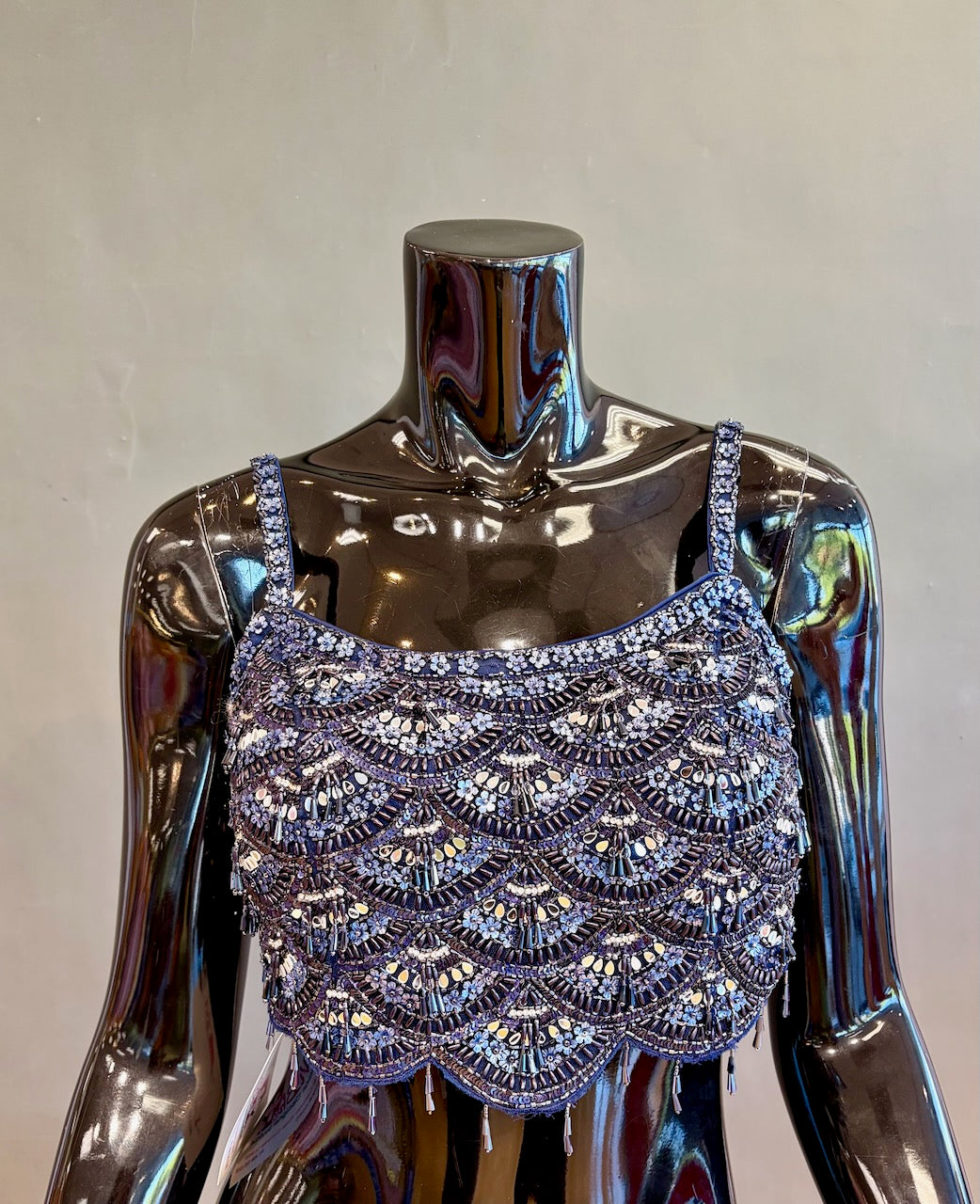 Midnight Blue Embroidered Saree and Blouse