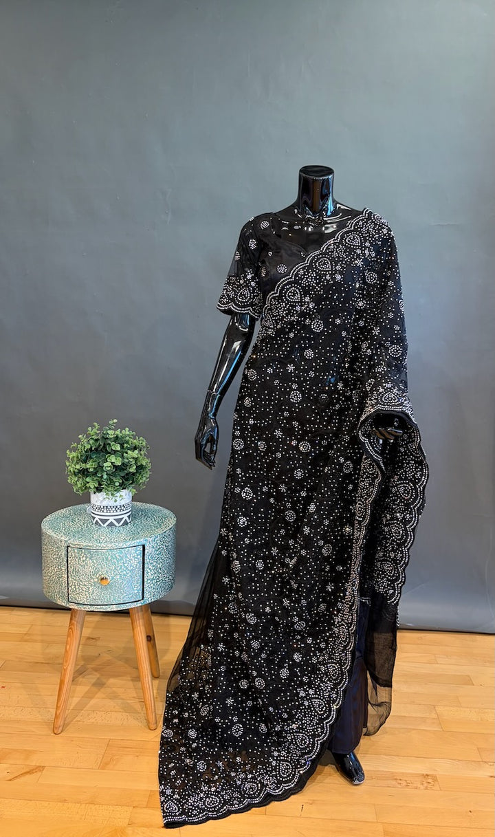 Black Embroidered Saree and Blouse