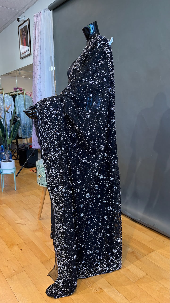 Black Embroidered Saree and Blouse