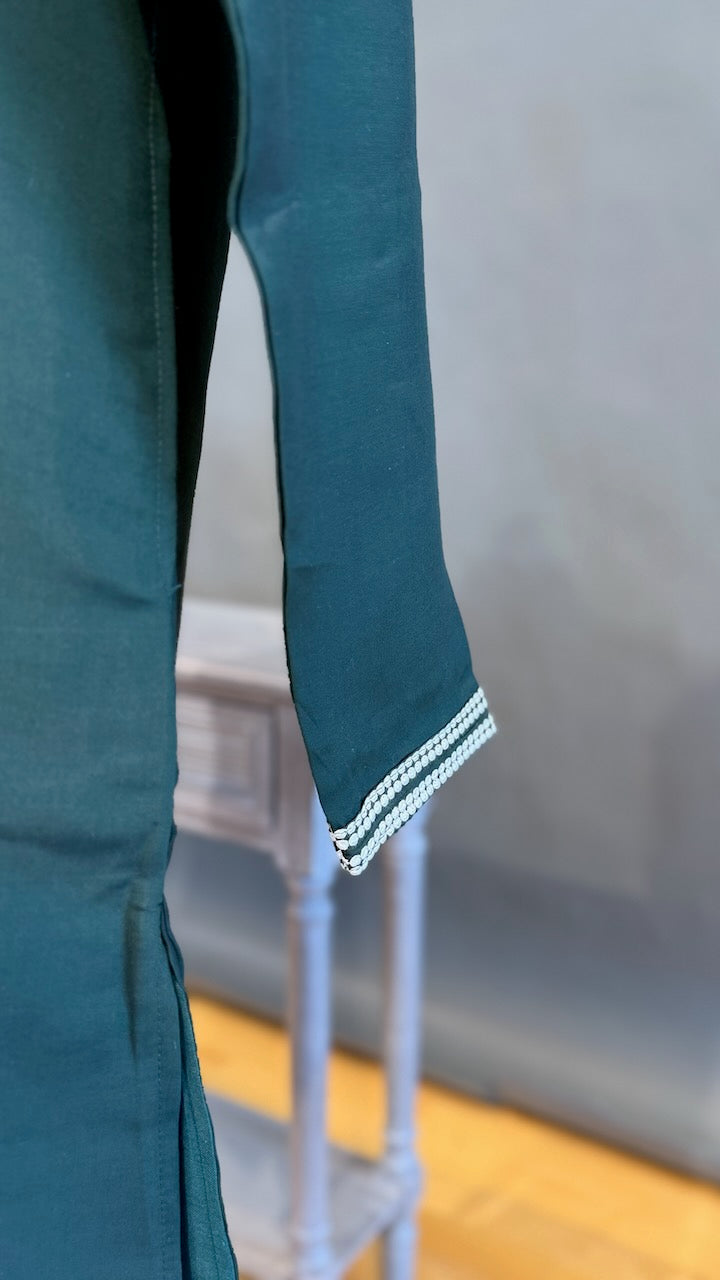 Green Embroidered Men&
