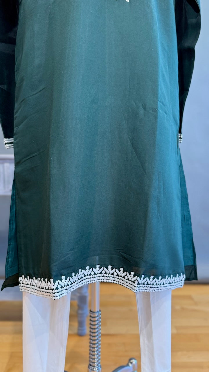 Green Embroidered Men&