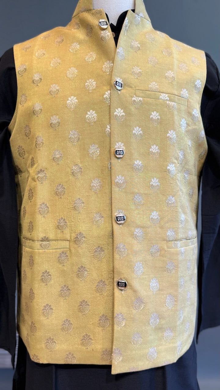 Light Gold Banarasi Brocade Vest
