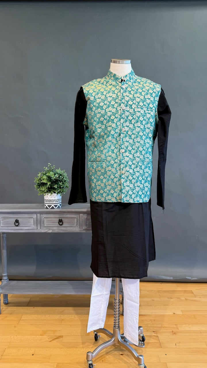 Pastel Green Banarasi Brocade Vest
