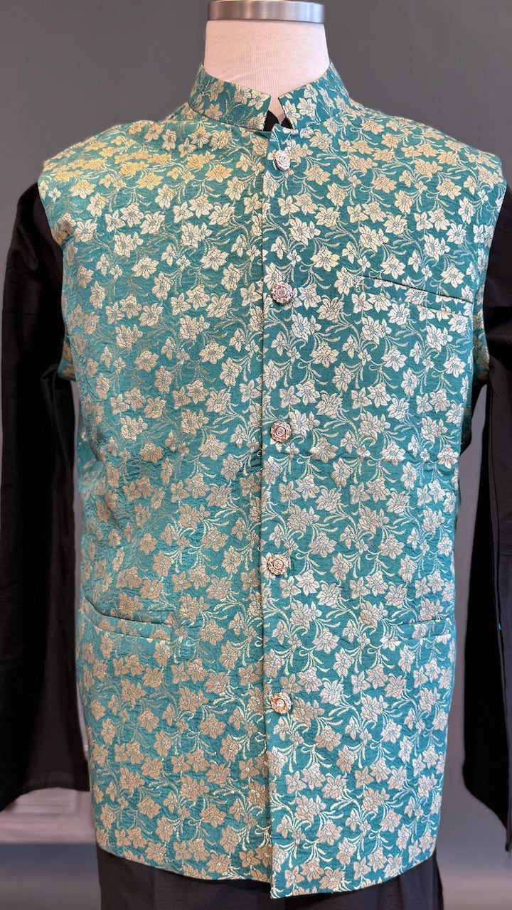 Pastel Green Banarasi Brocade Vest