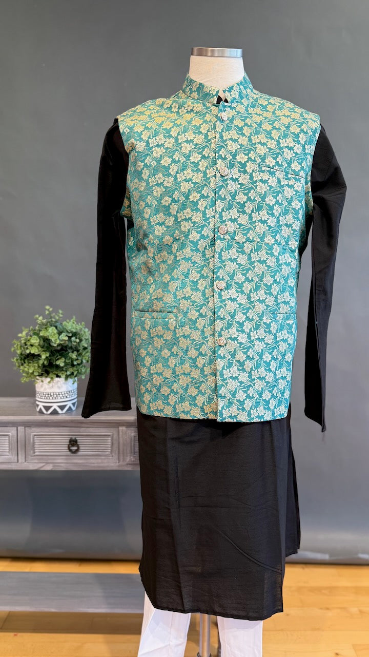 Pastel Green Banarasi Brocade Vest