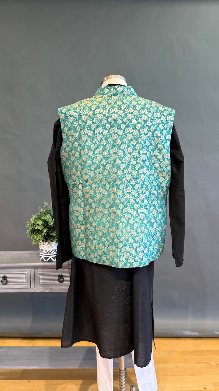Pastel Green Banarasi Brocade Vest